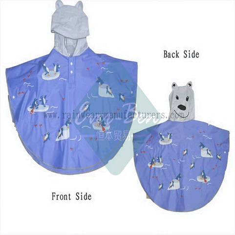 Child rain cape poncho with all over printing